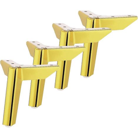 Verstellbare Schrankbeine 15 cm (6 Zoll) Metallmöbelbeine, 4er-Set, robuste, moderne Diamant-Dreieck-Tischfüße, Schreibtischfüße, Stuhlfüße, Sofafüße mit Schrauben für DI-5in 12cm-Typ B Gold