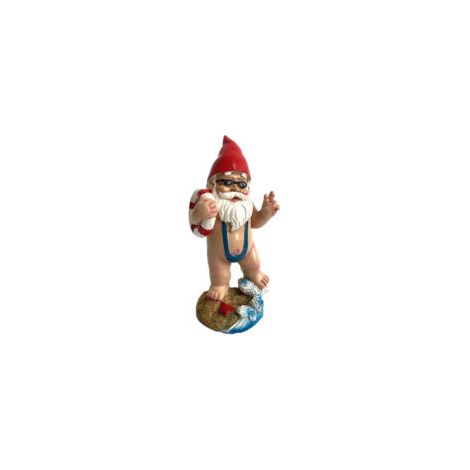 Nain de jardin drôle en résine 15 cm – Résistant aux intempéries – Décoration ludique pour jardin ou terrasse (1/5)