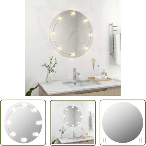 Wandspiegel mit LED-Beleuchtung Rund Glas vidaXL