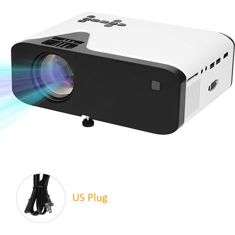 Miniproyector LED portátil, 4500 lúmenes, 720p, cine en casa con VGA, USB, tarjeta TF, audio, altavoz integrado para cine en casa y reproductor multimedia. (1/5)