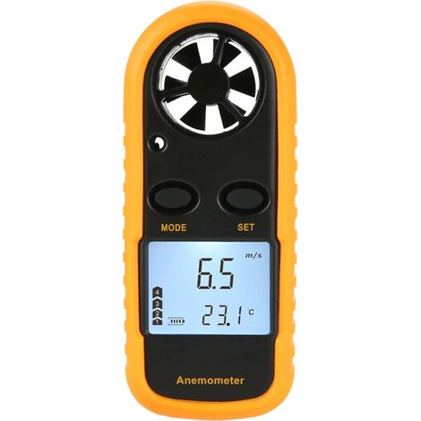 El anemómetro digital GM816 de 3 V con pantalla LCD se utiliza para medir la velocidad del viento y la temperatura. (1/5)