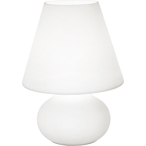 Lampe de table Gloria 30cm - Éclairage de comptoir en verre blanc satiné triple couche E27 IP20 75W, Style moderne - Groupe Rossini (1/5)