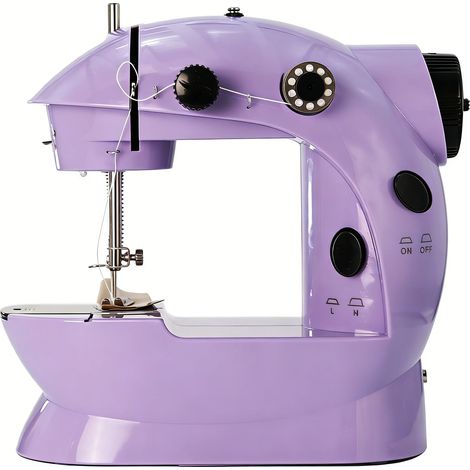 Cette machine à coudre compacte violette est dotée d'une conception à deux vitesses et d'une pédale, ce qui la rend idéale pour les débutants. (1/5)