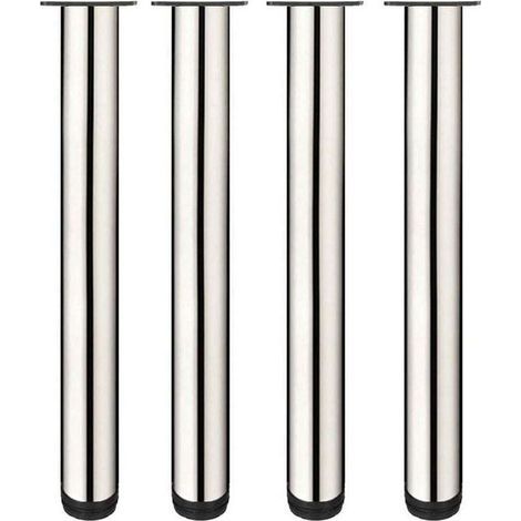 ALLIANDISLot de 4 pieds de meuble réglables en acier inoxydable – Hauteur 50 cm – Installation facile avec vis – Pour tables et canapés (1/4)