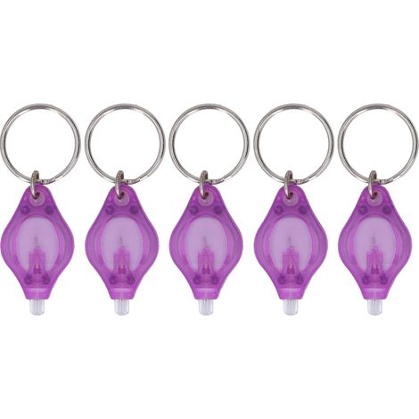 Mini porte-clés UV Portable, longueur d'onde 365nm 395nm, lampe de poche LED violette, 5 pièces