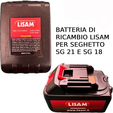BATTERIA RICAMBIO 21V 8Ah PER SEGHETTO POTATORE ELETTRICO SG21 E SG18 LISAM