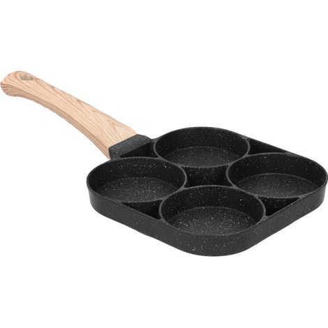 Poêle à Pancakes Anti-Adhésive 4 Trous, Compatible Induction et Gaz