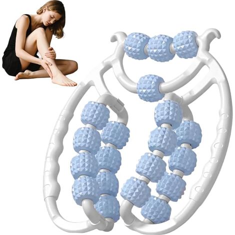 Massage 20 Rouleaux - Rouleau Massage Musculaire des Tissus Profonds, Rouleau de Massage Anti-Cellulite, Rouleaus de Massages des Jambes, Rouleaus de Massages 360°, Soulage la Fatigue, Bleu (1/5)