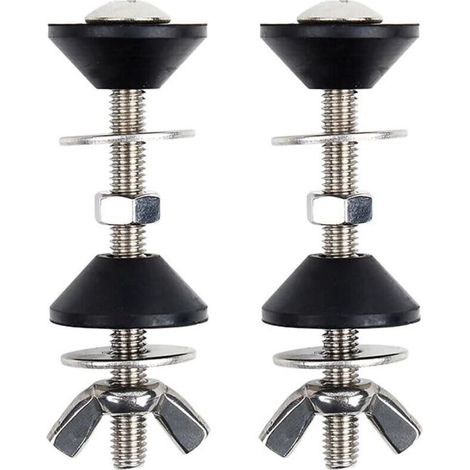 Boulons de réservoir de toilette en acier inoxydable durable – Fixations de toilettes avec kit de joint de réservoir de toilette – Kit de chasse d'eau à couplage étroit – 2 boulons de toilette en (1/4)
