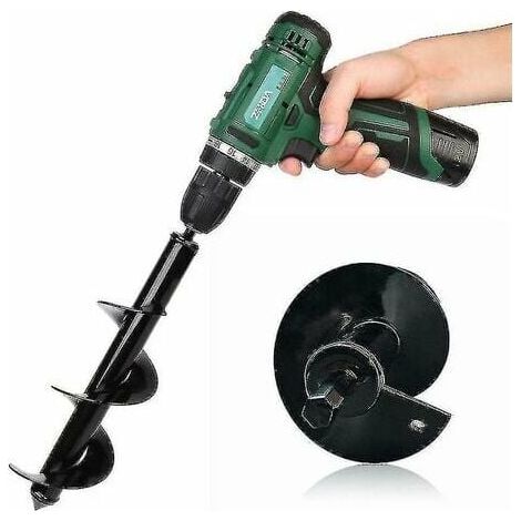 Foret Spiralé - Acier Trempé - Pour Perceuse Électrique ou Sans Fil - Idéal pour Plantation de Bulbes, Désherbage et Creusage dans Sol Argileux ou Rocheux - 1 Pièce
