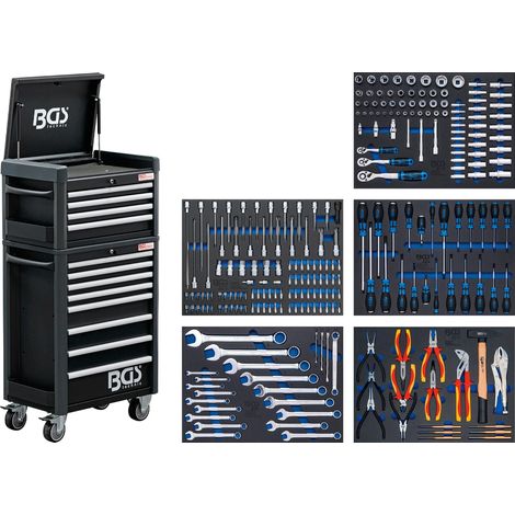 BGS Werkstattwagen Profi Standard Maxi, 12 tiroirs, avec 263 outils (1/4)