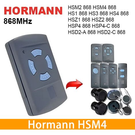 Lot de 2 Télécommandes Hörmann 868,3 MHz, 4 Canaux, Boutons Bleus, Compatibles HS1 HS2 HS4 HSM4 HSE2 (1/5)