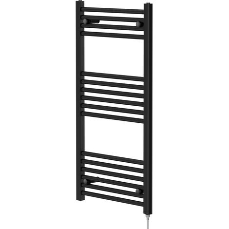 Colore Matt Black 1000mm x 500mm Straight Electric Heated Towel Rail (1/5)