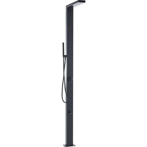 Outdoor Mixer Shower Set Black Stainless Steel with Rain Function Modern Garden PARRILLAR