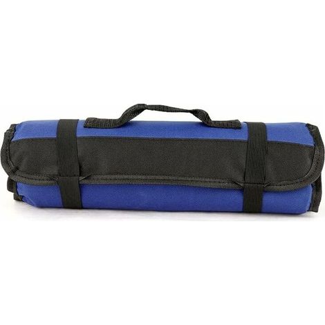 Boite et casier de rangement pour outils 22 Poches Trousse à Outils Vide, Sacoches Porte-Outils, Organiseur à Outil, Sac Pochette Toolkit Enroulable en Tissu Oxford - bleu (1/5)