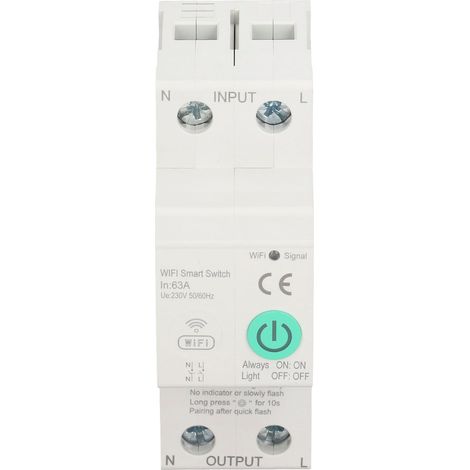 Disjoncteur 63A 2P avec protection de fuite, télécommande et surveillance électrique, interrupteur sensible AC230V pour compteur intelligent. (1/5)