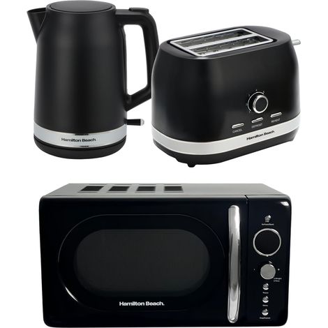 Hamilton Beach Ella Kettle Toaster & Microwave Set Black (1/4)