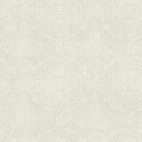 Wallquest Modern Damask Light Grey Wallpaper Floral Acrylic Coated Feature Wall (1/4)