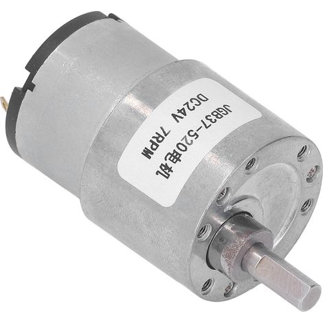 Moteur Réducteur DC 24V en Laiton, Faible Bruit, Couple Élevé avec Capteur Hall, 7 RPM (1/5)