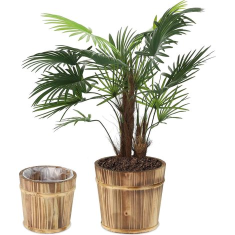 Vaso da fiori in legno - set da 2