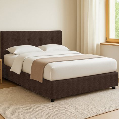 Einzelbett Fiumalbo, Abziehbar, mit Stauraum, Hergestellt in Italien, Matratzenmaß 90x190 cm, Braun (1/5)