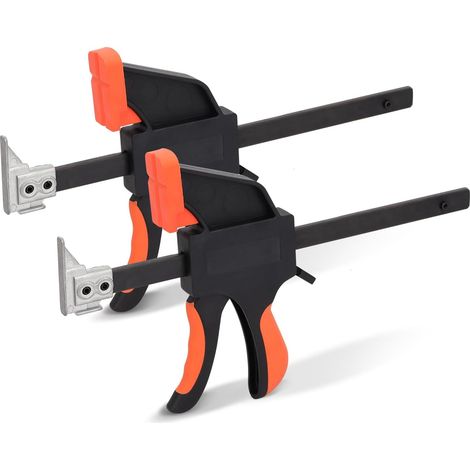 Lot de 2 serre-joints à une main pour rail de guidage - Serre-joints pour rail de guidage - Pour serrer, étirer, fixer d'une seule main (1/5)