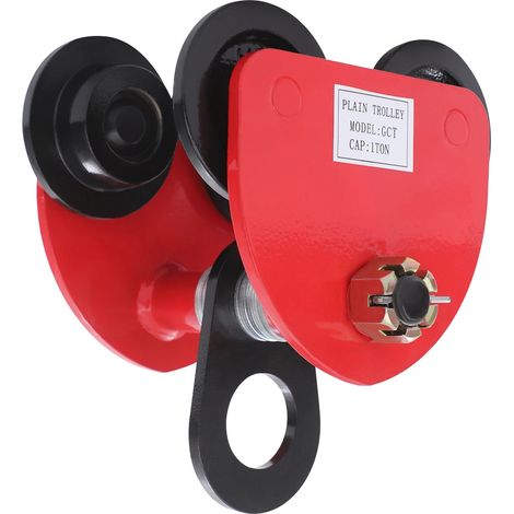 Chariot à poutre, capacité de 1000 kg, largeur réglable, Rouge, 1 Ton (1/2)
