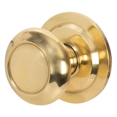 Bouton de porte entrée laiton poli 8,5 cm – Pour bois dur – Finition élégante – Installation facile – Mengual (1/5)