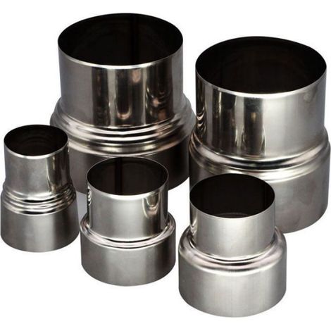 Acier Inoxydable Poêle Tuyau Réducteur Tube Connecteur Cheminée Conduit Doublure Adaptateur - Ø80mm / Ø60mm(1 pcs) (1/3)