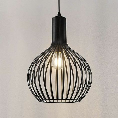 [NEUWERTIG] B-Ware Lampenwelt Käfig Pendelleuchte Pendelleuchte Lampe Leuchte Anina Schwarzem Metal