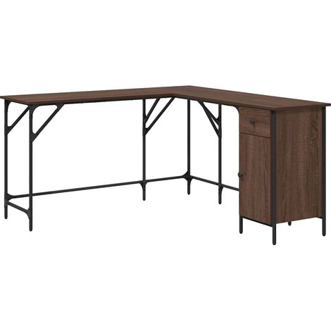 Maison Exclusive - Schreibtisch Braun Eichen-Optik 141x141x75 cm