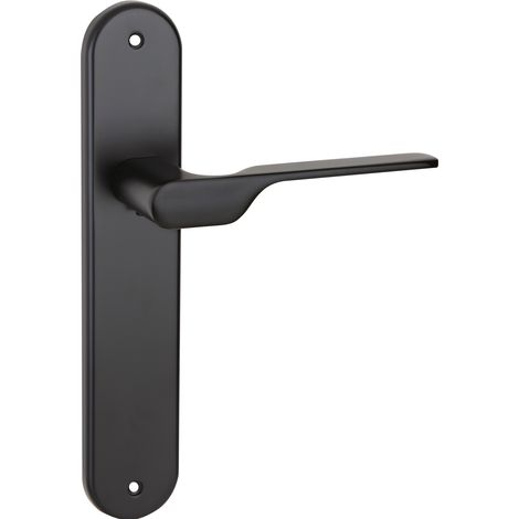 Manilla puerta zamak negro placa oval 250mm modelo 640 (1/5)