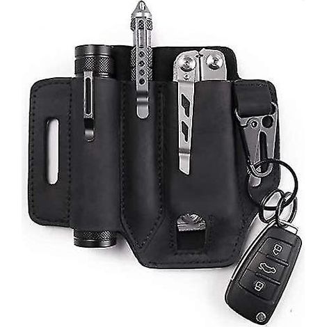 Multitool-Etui mit Schlüsselring, Ledergürtelschlaufe, EDC-Multitool-Etui zum Tragen am Gürtel, ideal für Training, Camping, Klettern, Angeln und Reisen. (1/5)