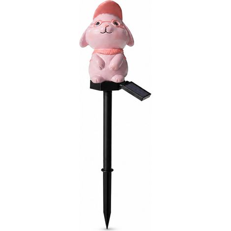 Lampe Solaire LED de Jardin sur Piquet, Figurine Chien en Résine, Étanche pour Pelouse et Terrasse (1/5)