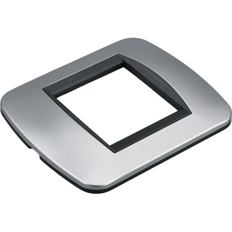 Placca Plastica Ovale MBL 2 Moduli/Posti Compatibile Bticino Living 3 Colori Disponibili (Grigio/Silver)