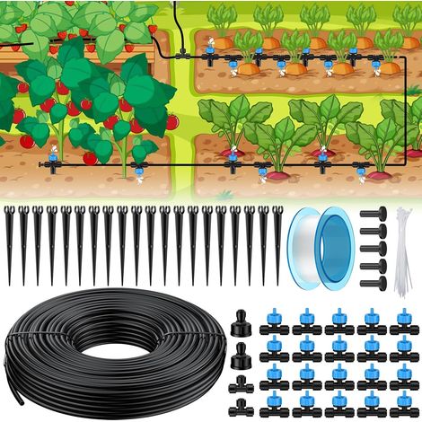 Kit d'irrigation goutte-à-goutte 30M Quick-Connect Système d'irrigation goutte-à-goutte pour jardin avec tuyau 4-6 mm Goutteur et accessoires Appareils d'irrigation des plantes (1/5)