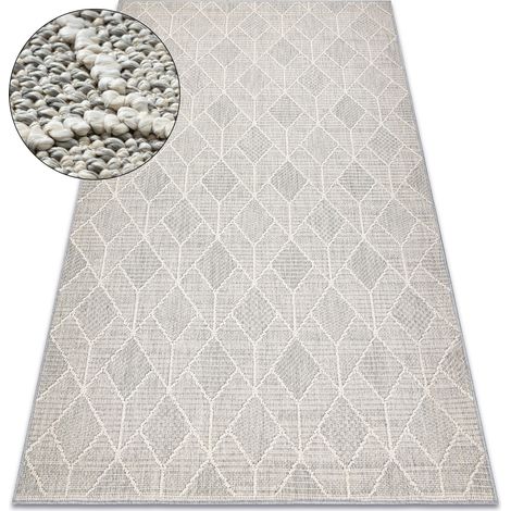 Carpet JERSEY 19231 grey - Geometric structural, loop BOHO beige 180x270 cm