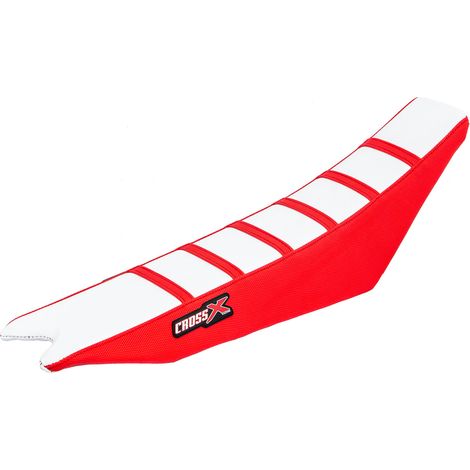 HOUSSE DE SELLE BETA RR-RS TOP WHITE- SIDE RED-STRIPES RED