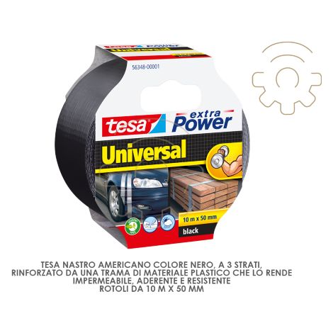 Tesa American tape extra power noir 3 couches A tanche rA sistant adhA rent m 10 x mm 50