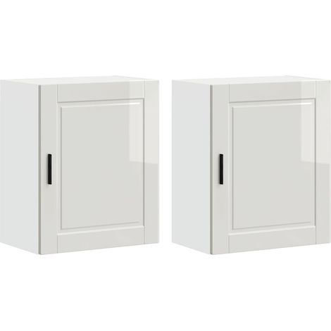 Maison Exclusive - Armoires murales de cuisine 2 pcs Porto blanc brillant