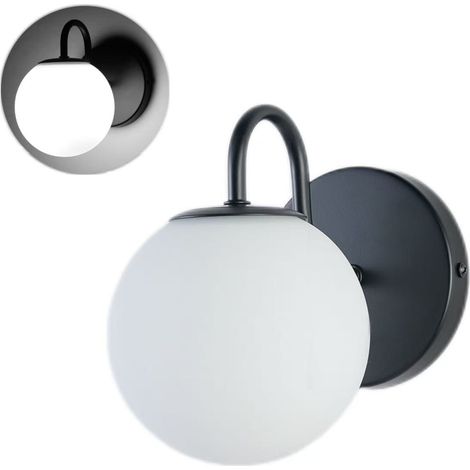 Applique murale LED en métal, éclairage de miroir de salle de bain, suspension G9, éclairage de salon, lampe de lecture, noir. (1/5)