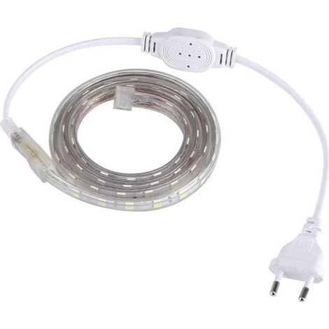 Bande LED - HURRISE - SMD 5050 - 220V - 60 LEDs/m - Étanche et flexible 1m blanc (1/4)