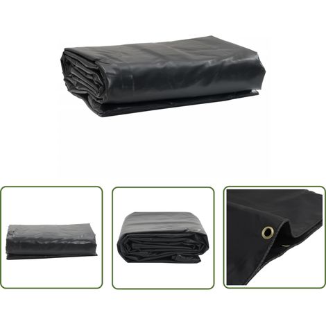 The Living Store Abdeckplane Anthrazit 5x5 m 600 g/m² - Abdeckplane - Planen - Wasserdichte Plane - Wetterfeste Plane - Campingplane (1/5)