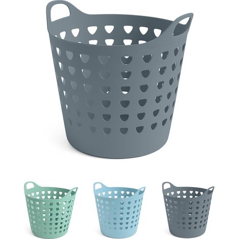 Cesto Ropa Sucia 60L y 26L con Agujeros Triangulares Cesta Colada Moderna Gris, Azul o Verde