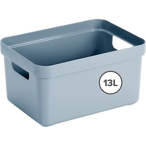 Sunware Sigma Home scatola portaoggetti 13L blu – 35x24.6x18.3cm – contenitore organizer impilabile – scatola plastica casa (1/5)