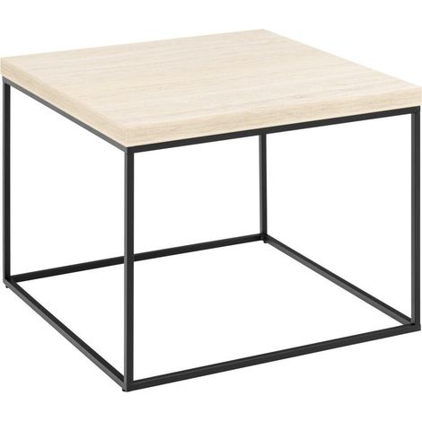Mesa de centro Norsica 768, Negro + Beige, 45x60x60cm, Diámetro: 0, MDF, Angular