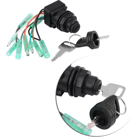Ensemble commutateur à clé d'allumage pour boîtiers de commande de moteurs hors-bord Suzuki 37110-99E00 et 37110-92E01 (1/5)