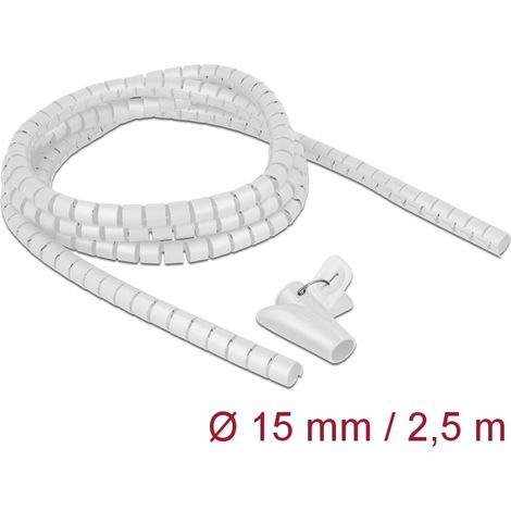 Delock Manguera en espiral con herramienta de tiro 2,5 m x 15 mm blanco