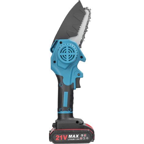 Scie d'élagage électrique portable 21 V 4 pouces, petite tronçonneuse à bois, moteur à brosse, outil de travail du bois à une main pour jardin et verger (1/5)