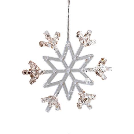 Pendentifs flocons de neige, décorations de Noël artisanales, pendentif sapin de Noël, faux flocons de neige d'hiver pour la fête du Nouvel An, décoration de fête de fin d'année-Style D (1/5)